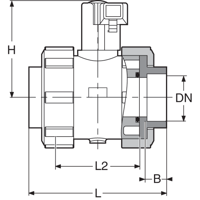 SAFI Ball Valve 2-way Serie 2038 with thread scheme