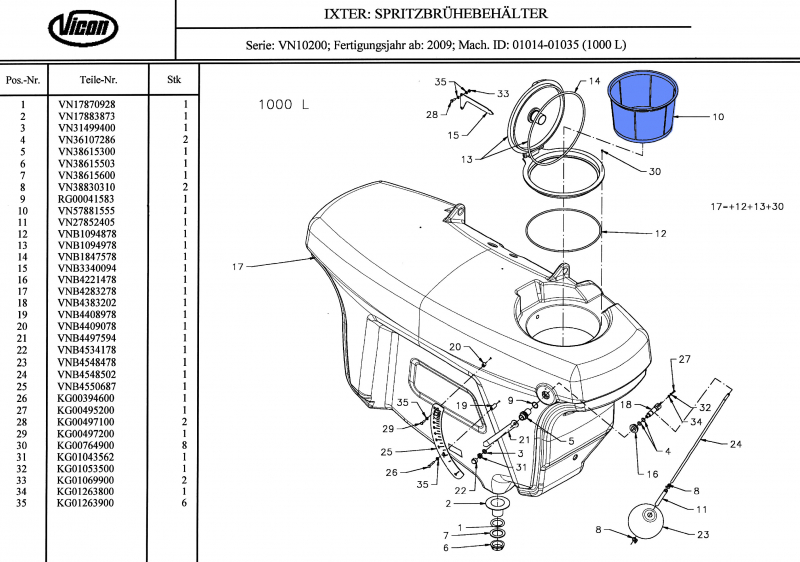 Rau KVERNELAND Strainer VN57881555