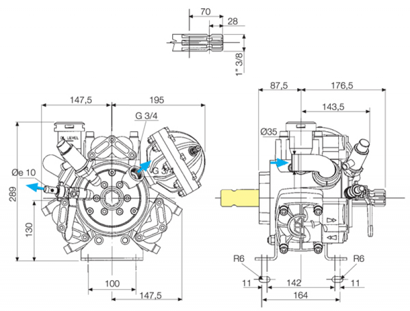 Comet pump APS61 detail drawing