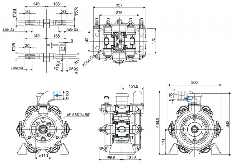 Comet Piston diaphragm pump BP 281 - 20 bar