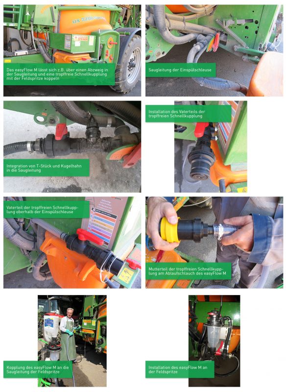 Attachment of EasyFlowM to Amazone system