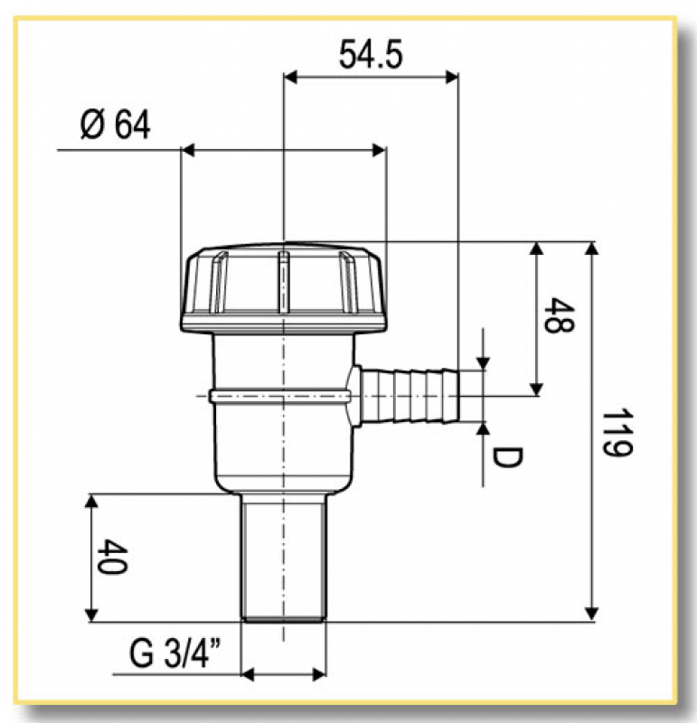 Arag Minisaugfilter schwarz 3/4" - 16 mm