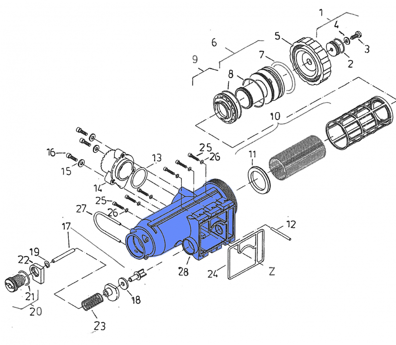 Rau filter housing RG00047517 for ERM controller