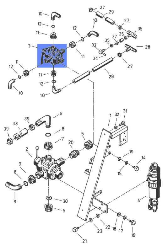 Rau Ball-Valve 5-ways RG00056558