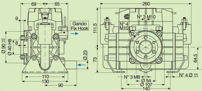 Comet high pressure pump MP 30 with gasoline engine