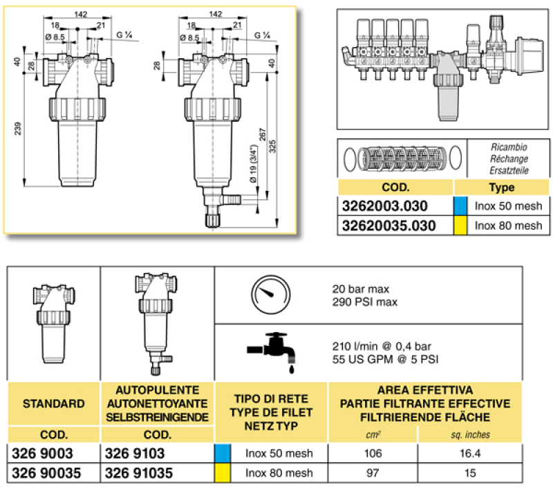 Arag Pressure Filter series 326 flanged