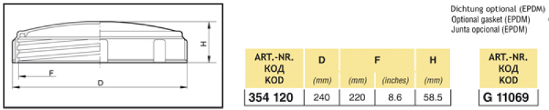 Arag tank lid closed ø 240 mm