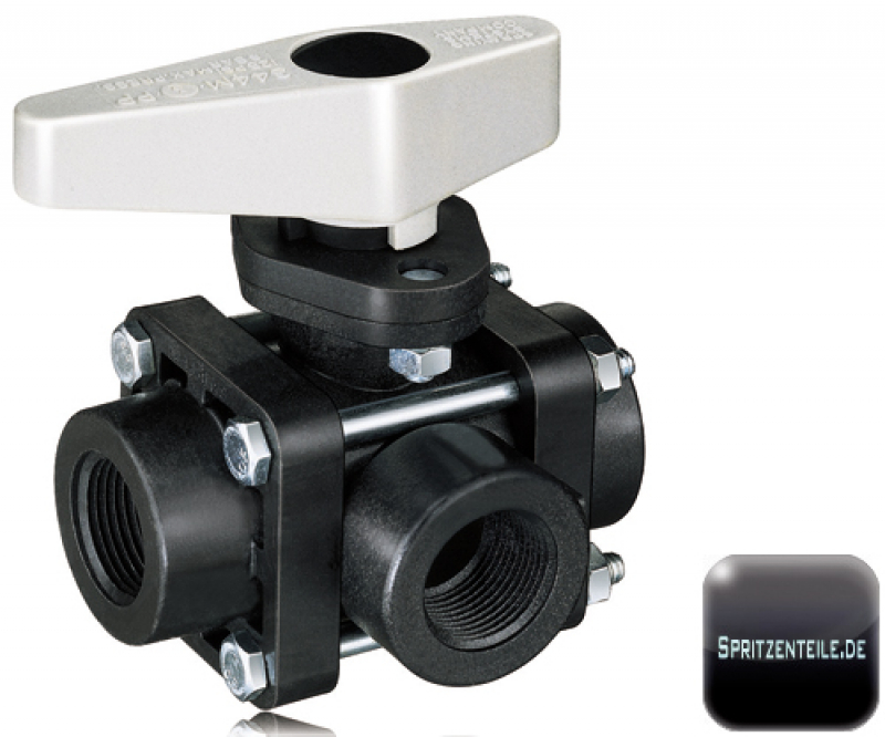 TeeJet 3-ways ball valve Series 340M-PP