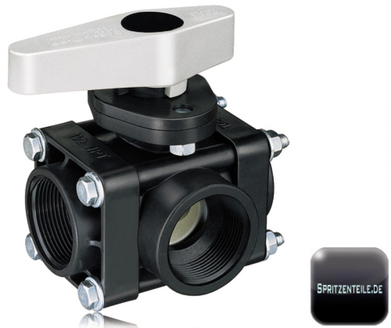 TeeJet 3-ways ball valve Series 340M-PP
