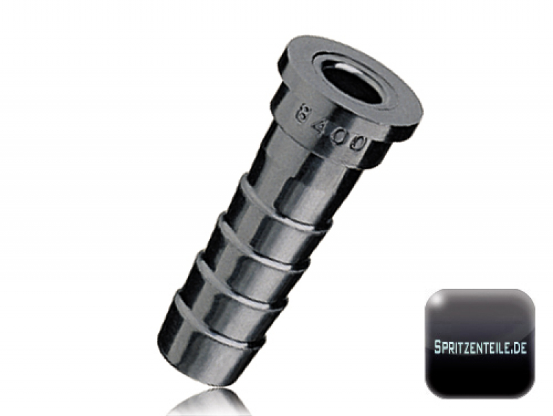 Hose fitting for screw cap or nozzle cap