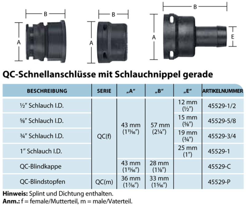 TeeJet Quick Connect Plug up to 20 bar